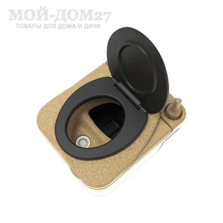 Торфяной туалет Rostok Eco 25 Песочный гранит | Мой-Дом27 | Стационарный торфяной биотуалет цвета песочного графита емкостью верхнего бака 20 л. и&nbsp;нижнего бака 45 л.<br>
 Отличительная черта туалета в разделении фракций в разные ёмкости. Это упрощает обслуживание туалета и избавляет от неприятного запаха в помещении.<br>
Высота сиденья: 45 см